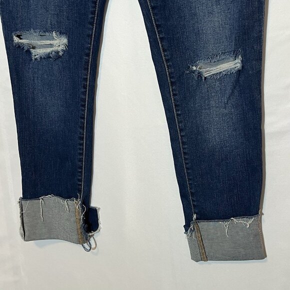 Joe's Women’s Jeans Size 31 Blue Straight Leg Zipper Pockets Cuffed Distressed - Picture 7 of 10